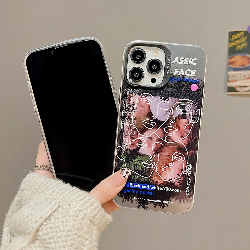 Ốp Điện Thoại TPU Mềm Họa Tiết Nhãn Hiệu Mạ Điện Màu Bạc Bảo Vệ Toàn Diện Cho iphone 13 14 12 11 pro max