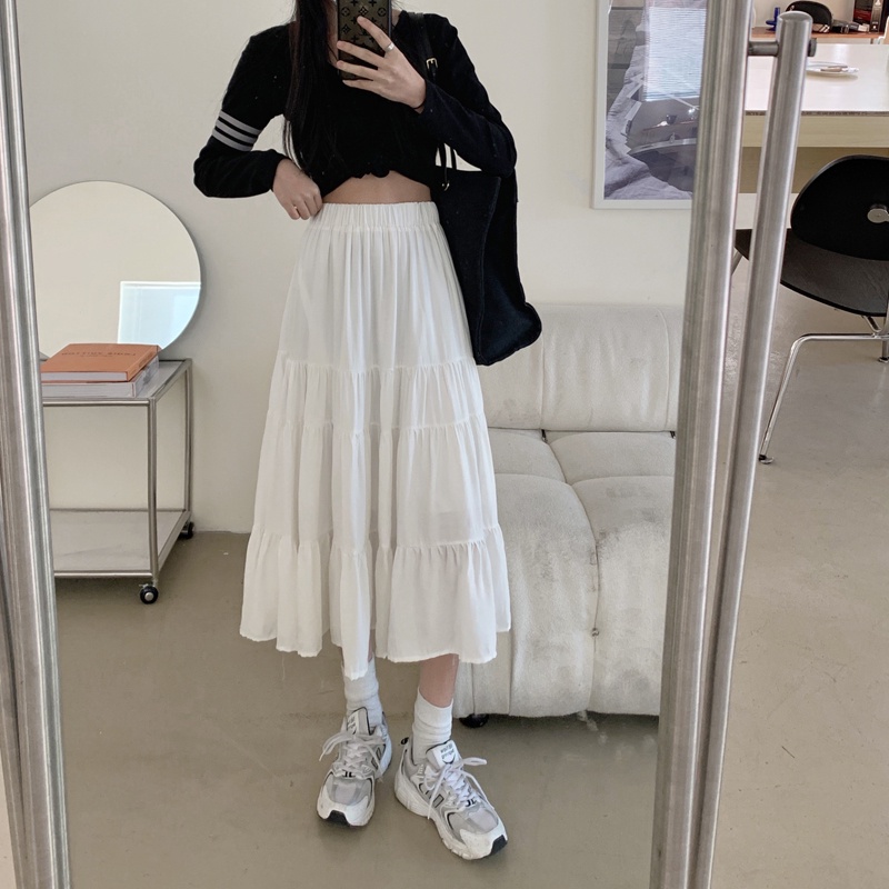 Chân Váy Chữ A Cạp Cao Vừa Phong Cách Pháp Thời Trang Xuân Hè Kiểu Mới 63817