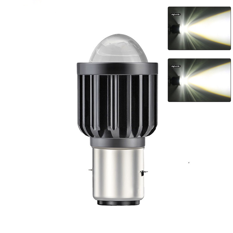 Đèn Pha LED H6 H4 HS1 BA20D P15D mio125 Hai Màu Chuyên Dụng Cho Xe Máy