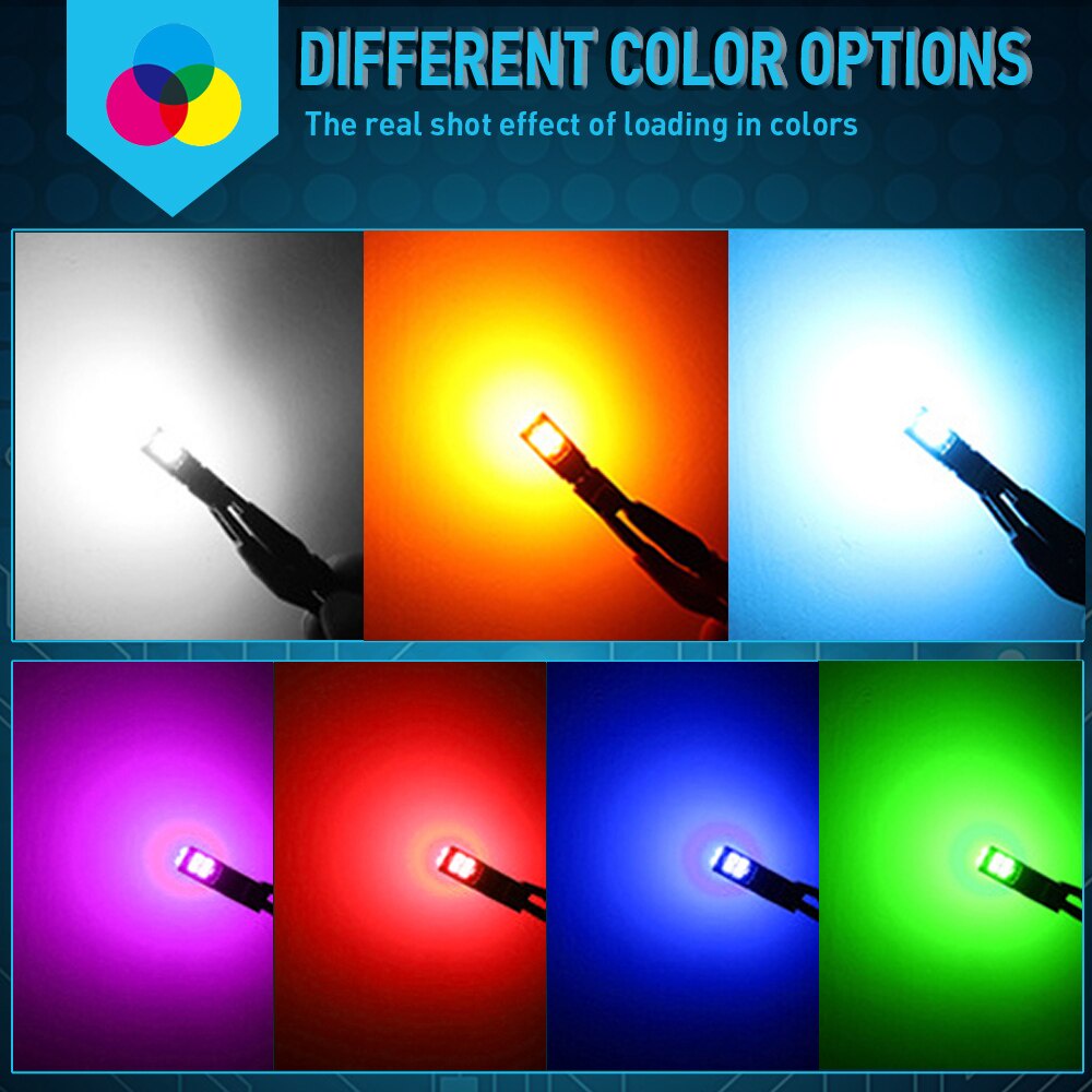 Set 2 Đèn Led W5W T10 3030 SMD 6000K 168 194 5w5 Ánh Sáng Cam Gắn Biển Số Xe Ô Tô