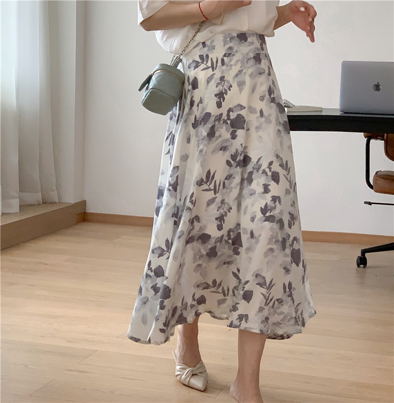 Chân Váy Chữ a Viền Voan In Họa Tiết Hoa Phong Cách Xuân Hè Mới 64597
