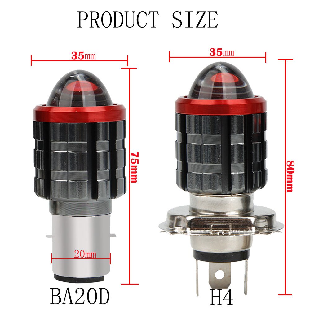 1 Đèn Pha H6 BA20D LED 3570 Chip H4 HS1 Ánh Sáng Trắng / Vàng Cho Xe Máy