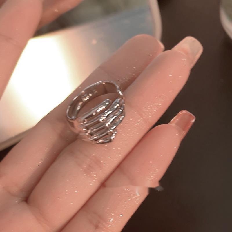 Nhẫn Hình Bộ Xương Phong Cách Hip Hop Thời Trang Hàn Quốc Cá Tính Có Thể Điều Chỉnh Dành Cho Nữ