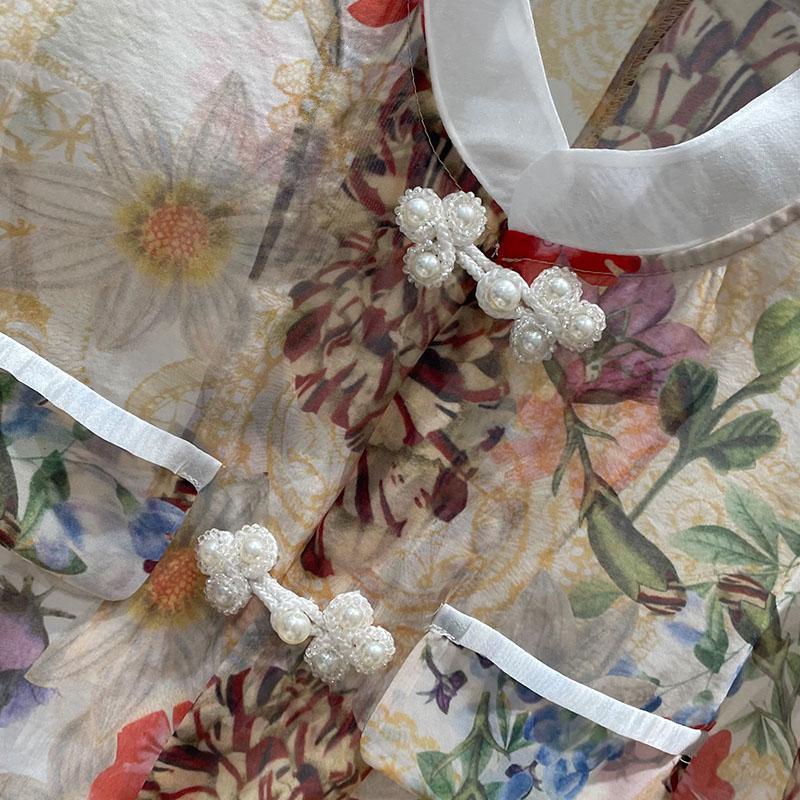 Áo Sơ Mi Vải Lụa Chống Nắng In Họa Tiết Hoa Phong Cách Trung Quốc Thanh Lịch Thời Trang Cho Nữ 2023