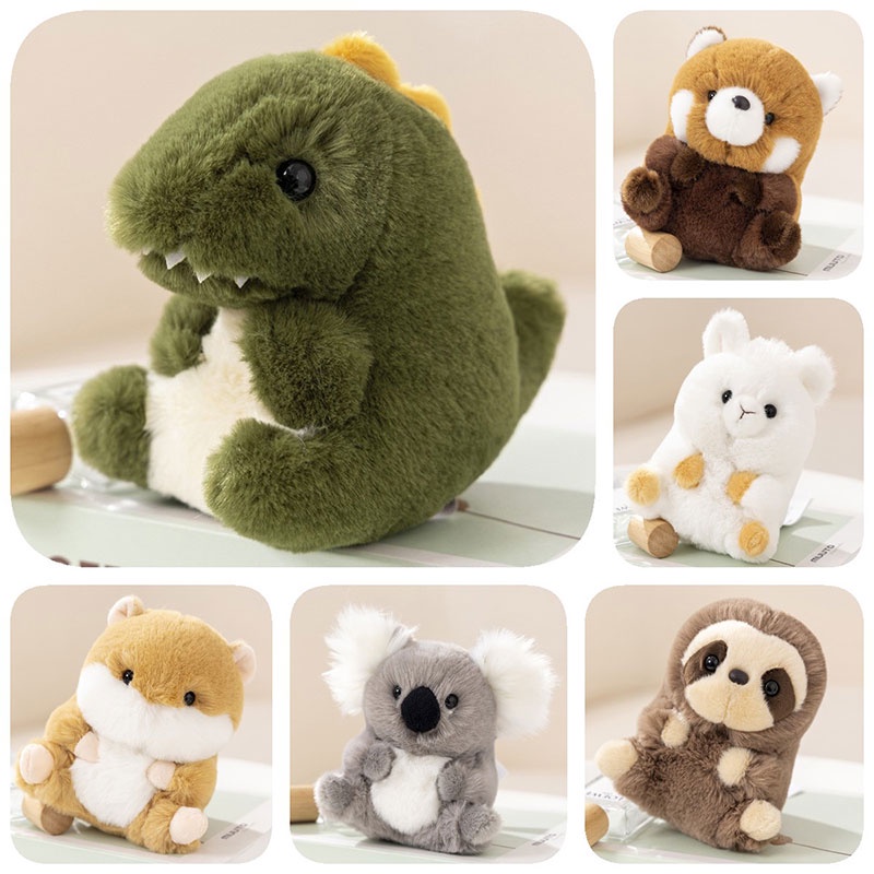 Thú Nhồi Bông Hình Động Vật Gấu Trúc Koala / Chuột Hamster / Alpaca / Khủng Long Ngắn Bằng Vải Bông Pp Cotton Trang Trí Phòng Trẻ Em