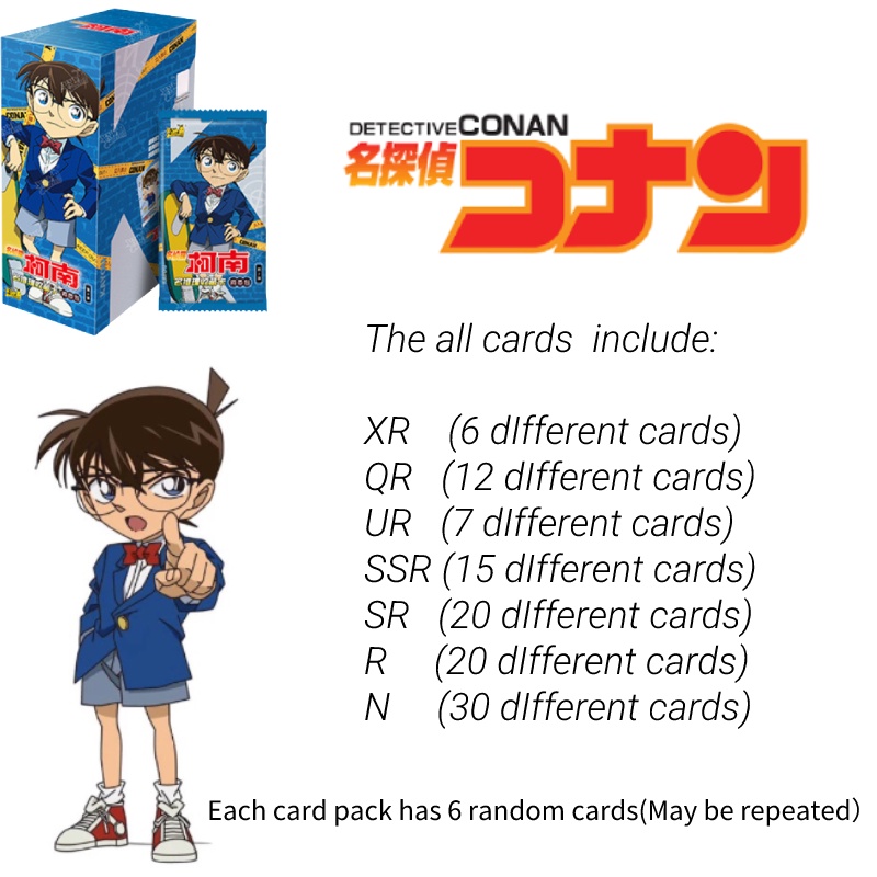 Bộ 12, 24, 36, 60, 108 Thẻ Hình Conan Nhiều Màu Sắc