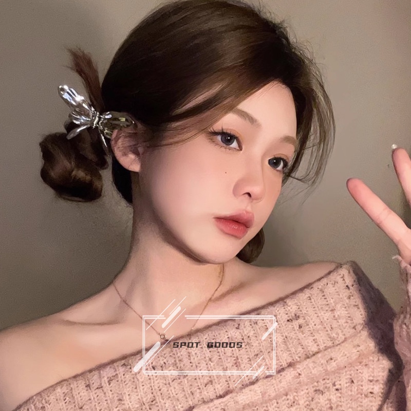 Kẹp Tóc Hình Cá Mập / Bướm Bằng Kim Loại Thời Trang Cho Nữ