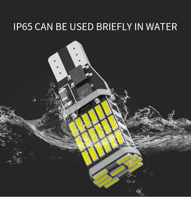 2 Đèn Led T10 W5W T15 W16W 4014SMD Ánh Sáng Trắng 6000K Cho Xe Hơi