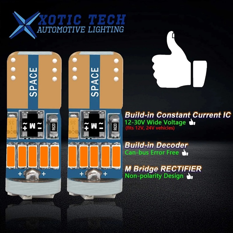 Set 10 / 2 Đèn LED T10 W5W 4014 15SMD 12V 6000K Ánh Sáng Trắng Dành Cho Ô Tô