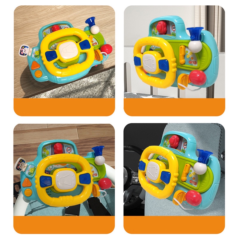 Đồ Chơi Lắp Ráp Vô Lăng Xe Hơi Màu Dạ Quang Đa Năng Cho Bé