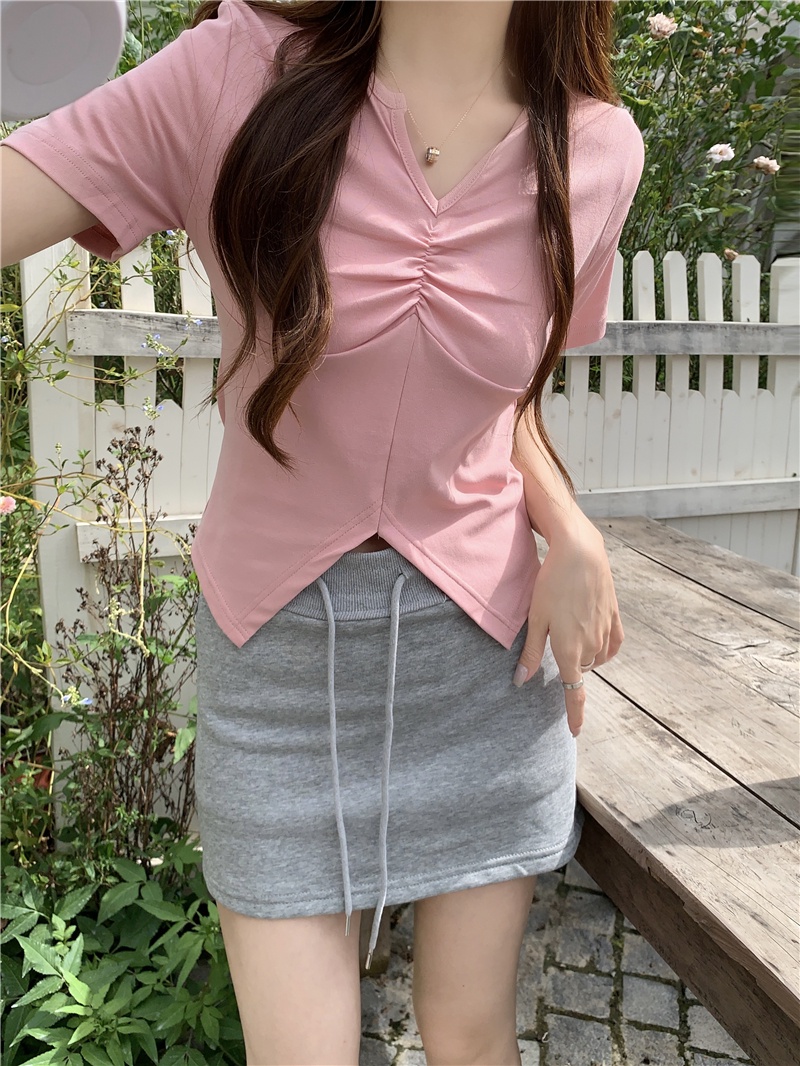 Áo Thun Tay Ngắn Cổ Tròn Bằng Cotton Nguyên Chất Phong Cách Mới 65915