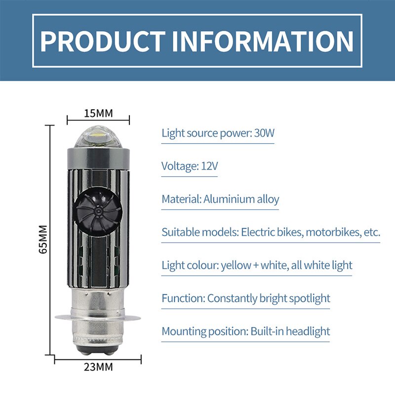 Đèn Pha Led H6 H6 6500K 12V Chuyên Dụng Cho Xe Mô Tô