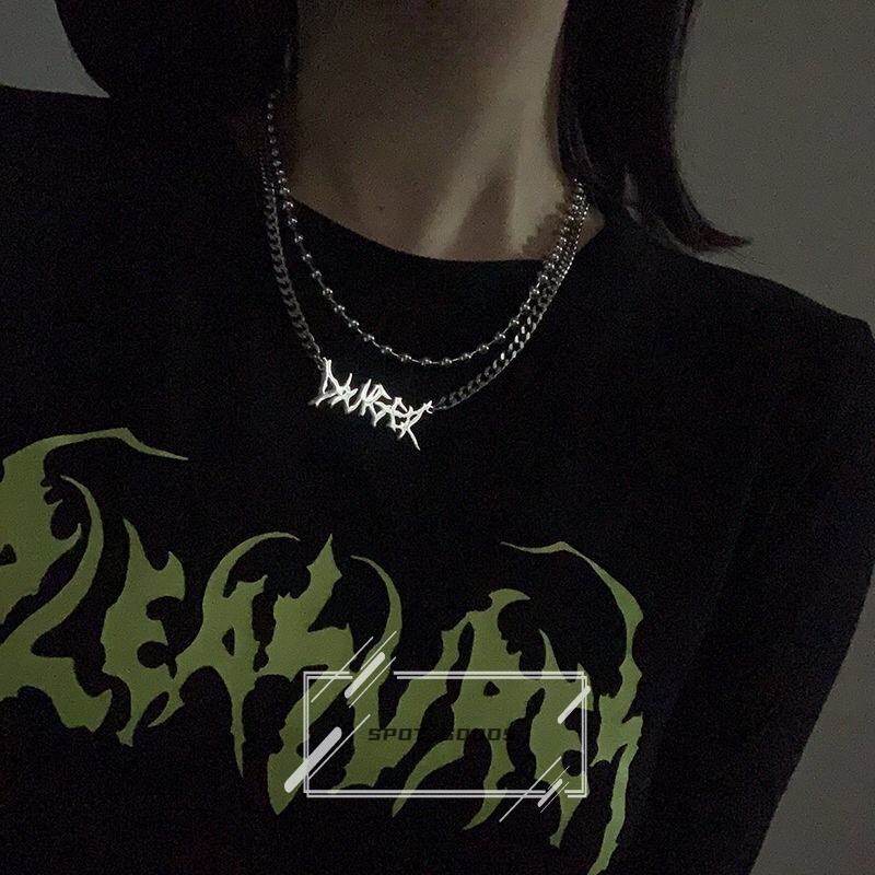 Vòng cổ Mặt Chữ Cái Phong Cách Punk Hip Hop Punk Cá Tính