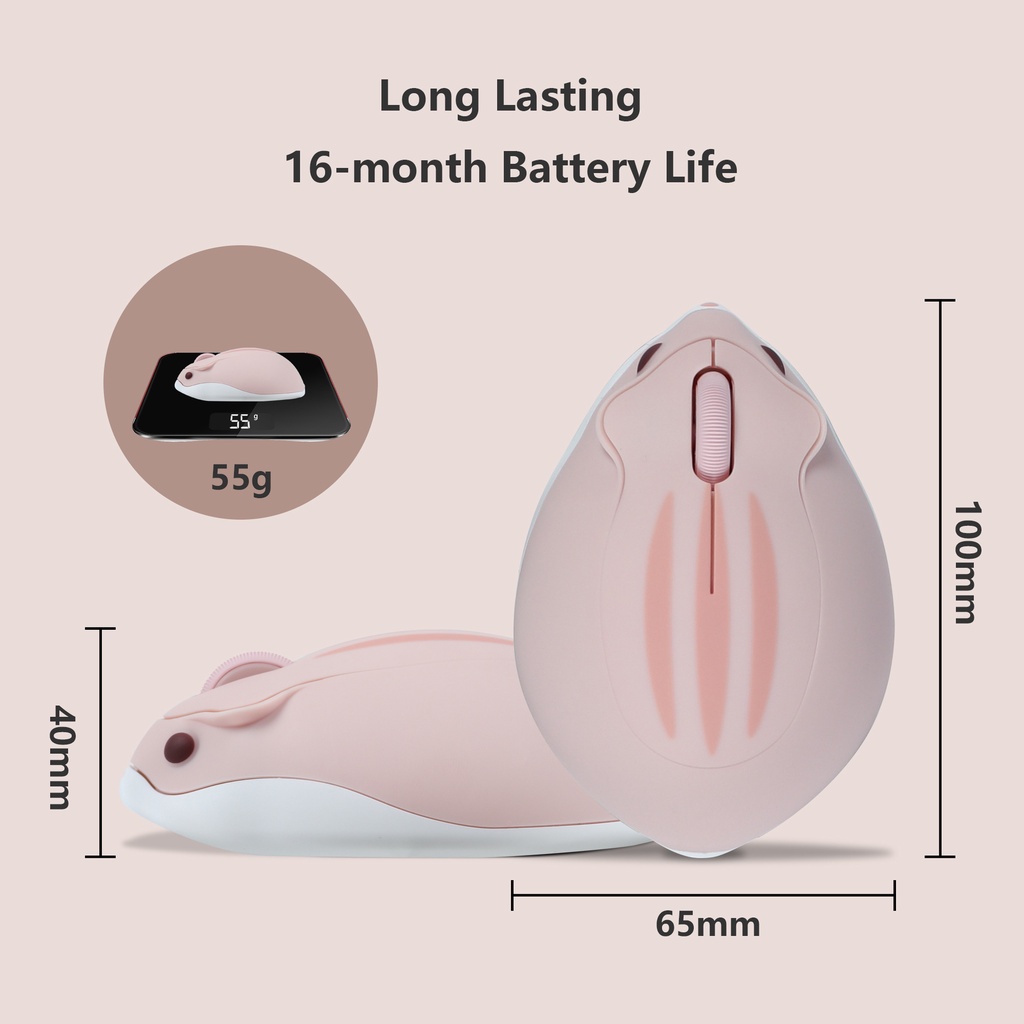 Chuột Bluetooth Không Dây Hình Chuột Hamster Dễ Thương