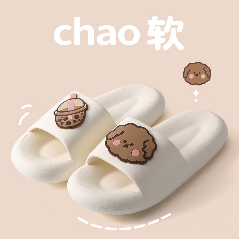 Dép nữ đế mềm hình gấu Chao, Dép quai ngang hình dễ thương đi trong nhà, ngoài trời, đi chơi, đi biển