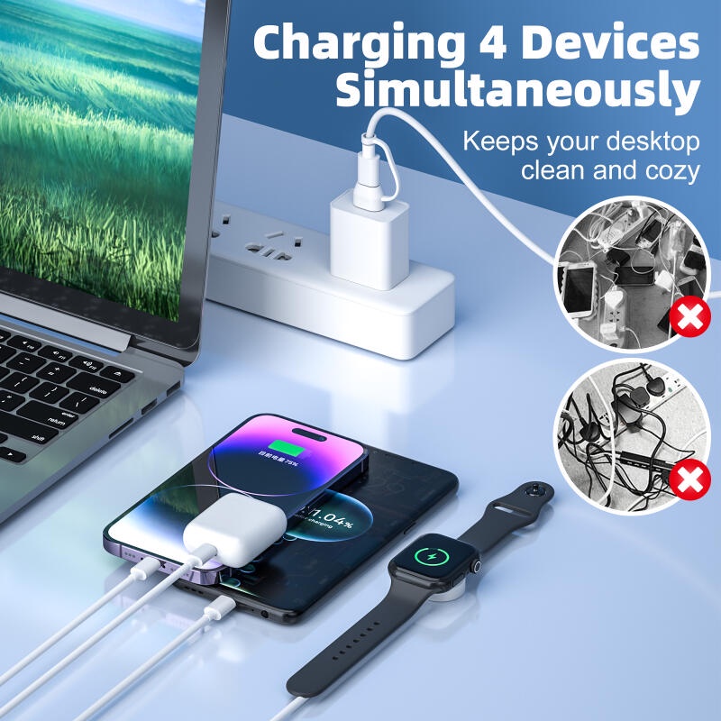 Đế Sạc Không Dây Ankndo 6 Trong 1 Type C Hít Nam Châm Cho i- Series 7 6 5 4 3 2 1 SE