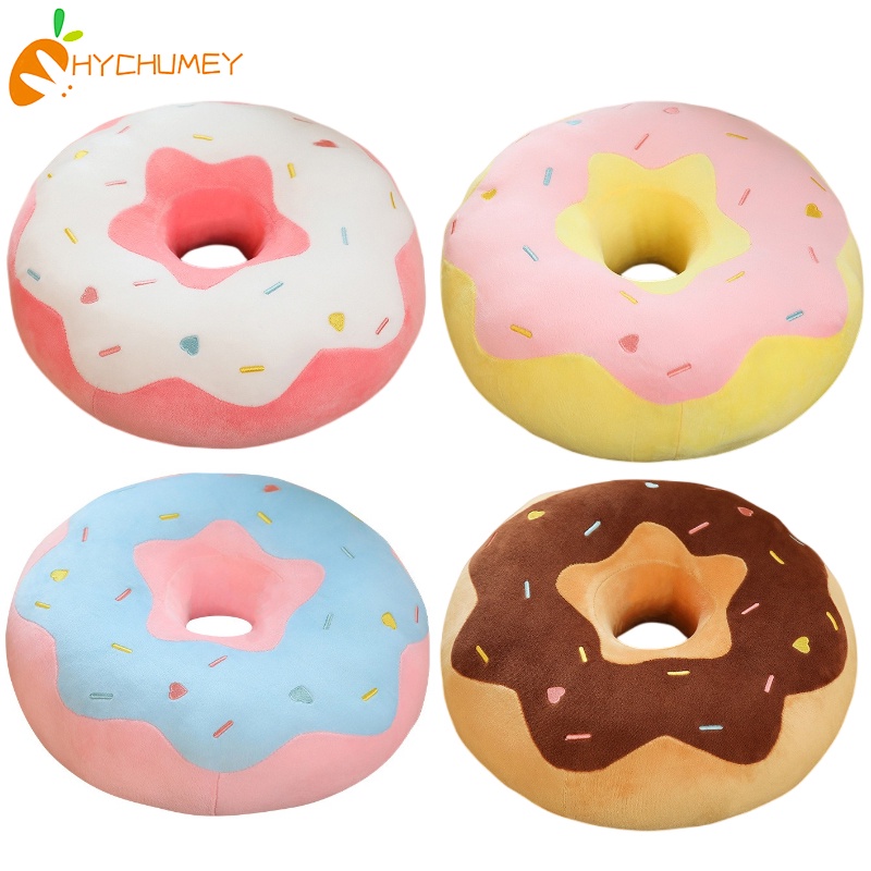 HYC Humey Gối Tựa Lưng Hình Bánh Donut Nhồi Bông Mềm Mại Thoải Mái Dùng Trang Trí Nhà Cửa