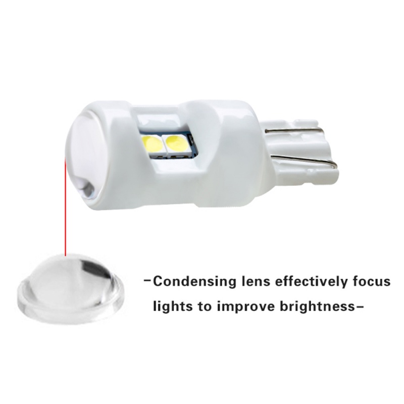 Set 2 Bóng Đèn LED T10 W5W 194 168 158 3030 6SMD Ánh Sáng Trắng Dành Cho Ô Tô