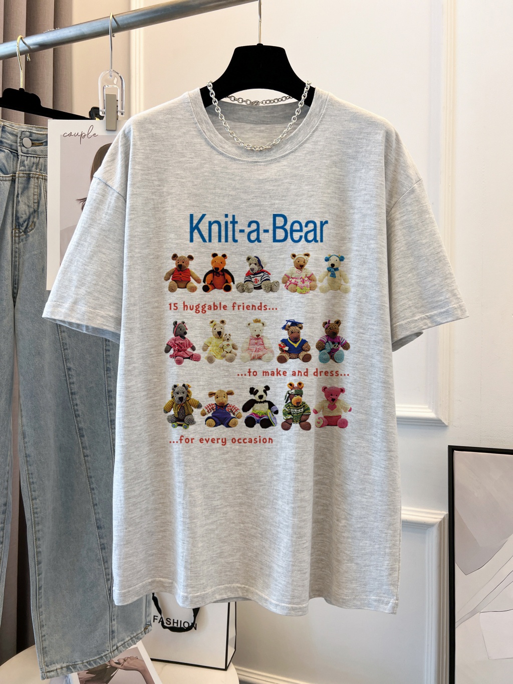 Áo Thun Cotton Dáng Rộng Ngắn Tay In Hình Phong Cách Hàn Quốc Thời Trang Mùa Hè 64505