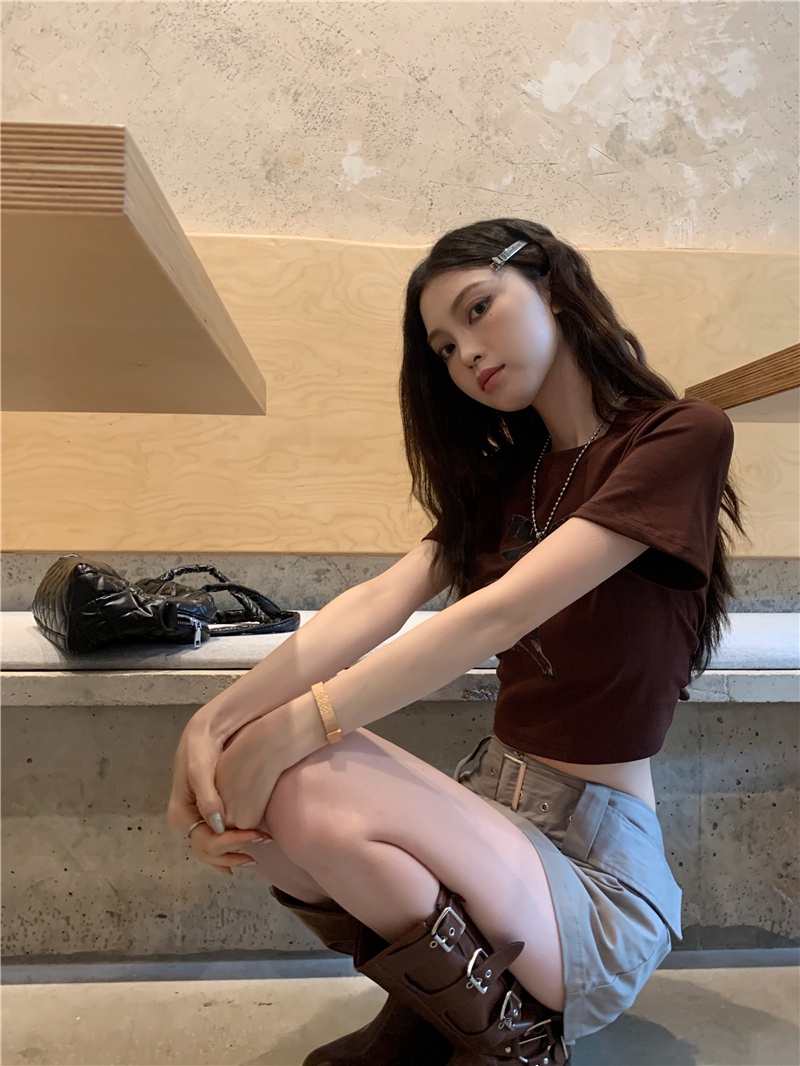 Áo Thun Cổ Tròn Ngắn Tay In Hình Dễ Thương Thời Trang Mùa Hè Năng Động 64452