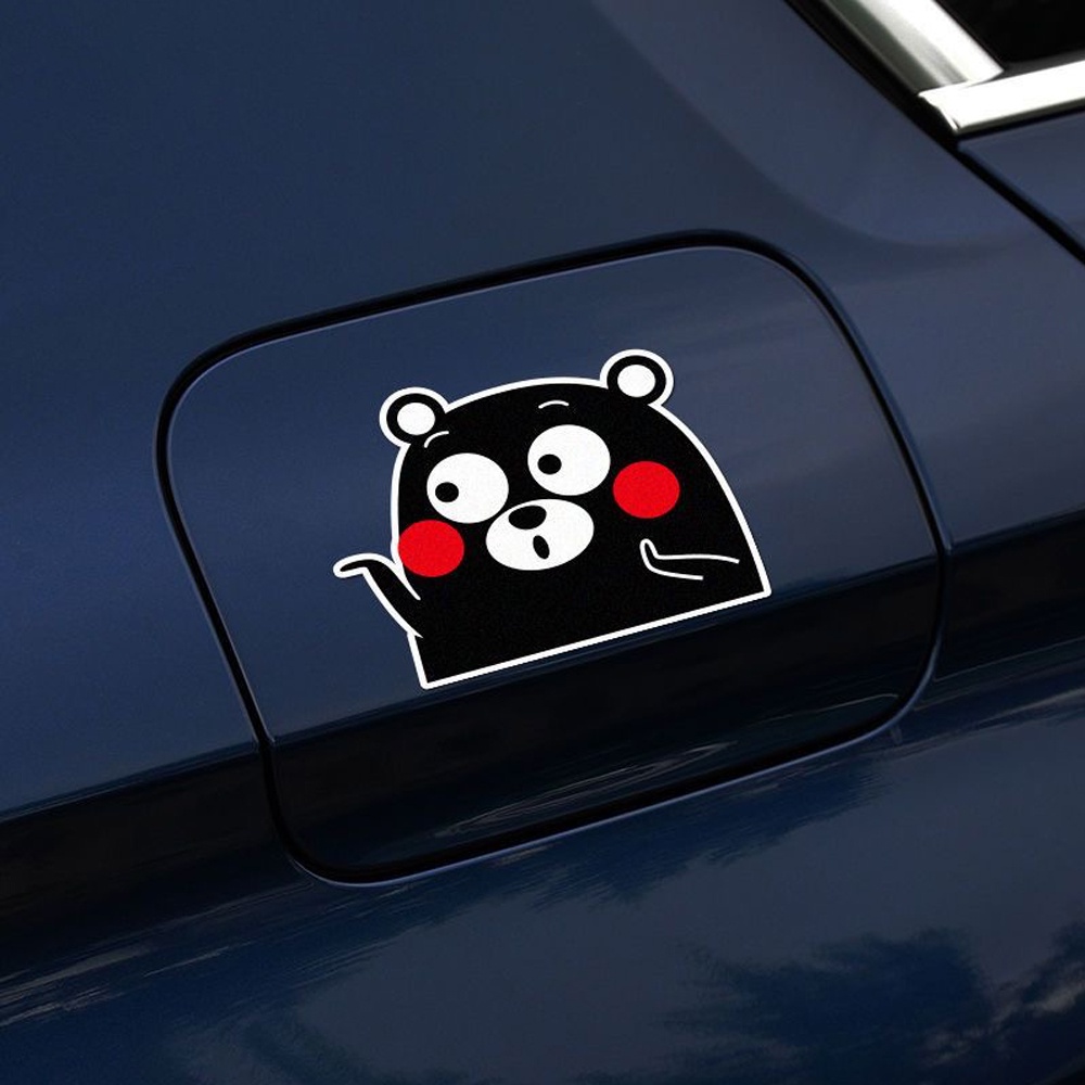 Đề Can Dán Trang Trí Kính Chắn Gió Xe Hơi / Xe Máy Điện / Kính Chắn Gió Hình Gấu Kumamon Phản Quang Dễ Thương