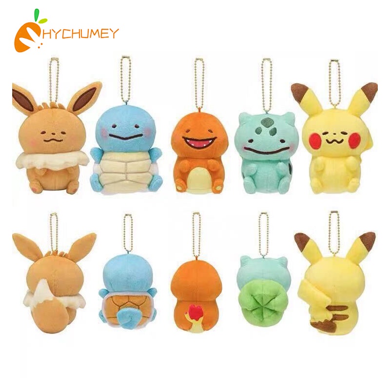 HYC Humey Thú Nhồi Bông Hình Pikachu Squirtle Bulbasaur Eevee Hoạt Hình Pokemon 10cm