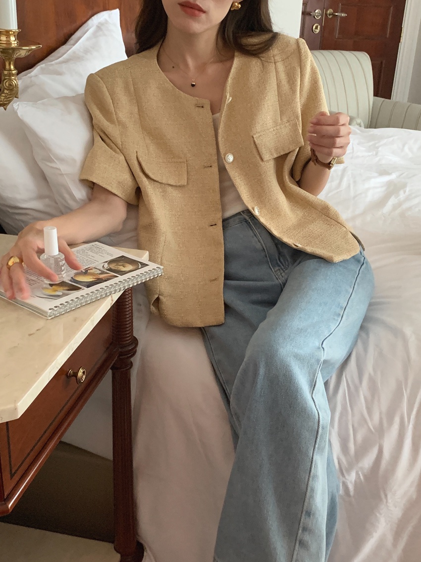 Áo Khoác Vải Tuýt Dáng Ngắn Thời Trang Cá Tính 65096