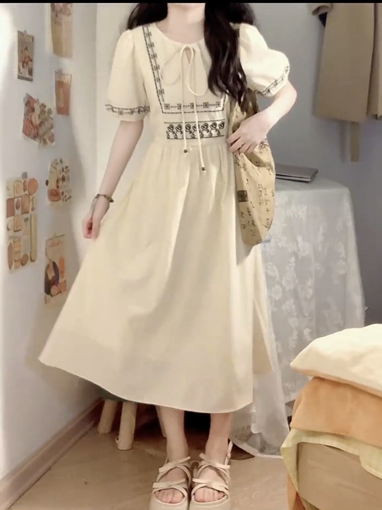 𝐘𝐮𝐬𝐡𝐨𝐩 Váy Kiểu Thổ Cẩm, Phong Cách Tiểu Thư, Tôn Dáng Xinh Xắn Dành Cho Bạn Gái