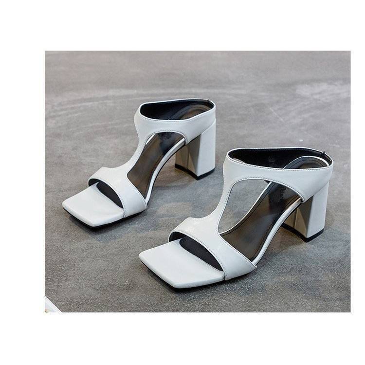 🙌Sandal Cao Gót Hở Ngón Mũi Vuông Phong Cách Mới 2023 Dễ Phối Đồ