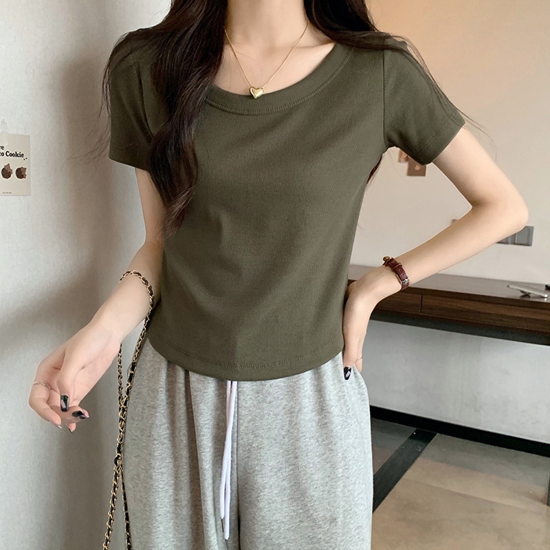 Áo Thun Cotton Thoải Mái Viền Cong Phong Cách Mới Mùa Hè 62633