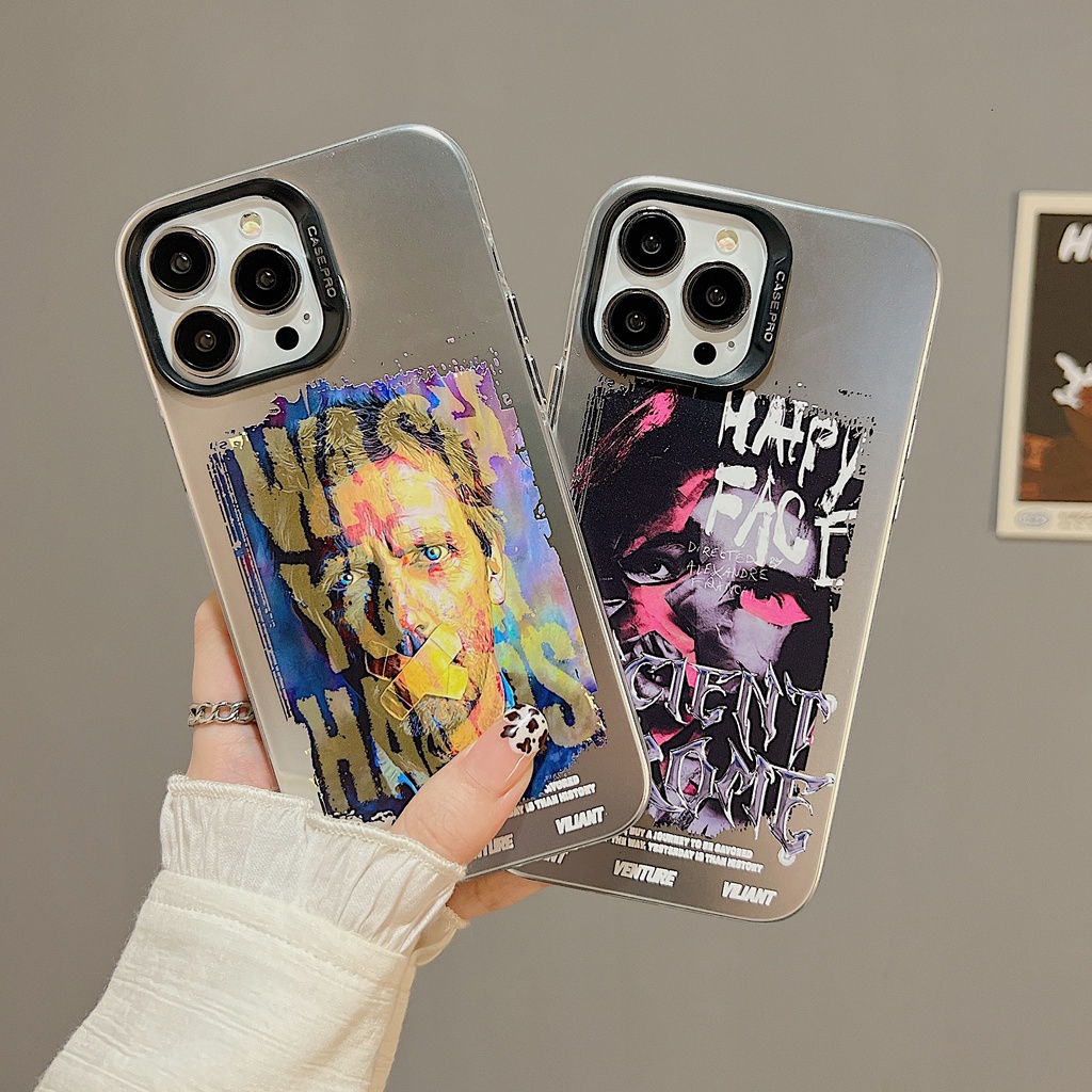 Ốp Điện Thoại TPU Mềm Họa Tiết Tranh Sơn Dầu graffiti Cho iphone 13 14 12 11 pro max