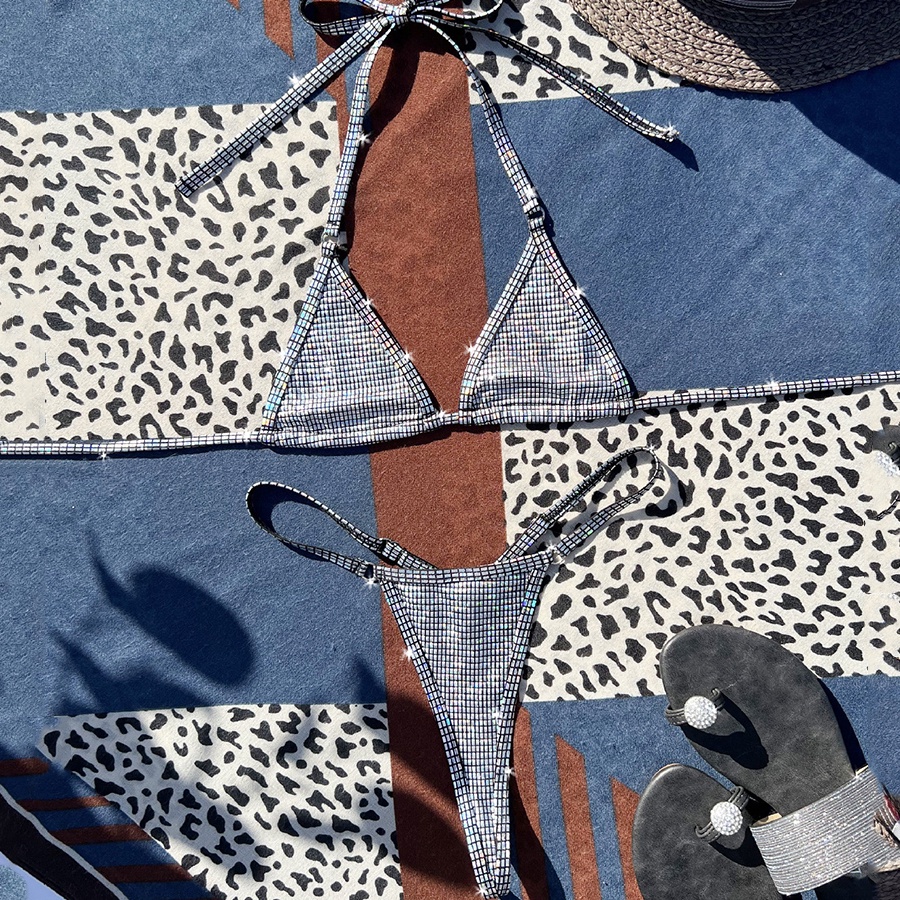 Bộ Đồ Bơi Hai Mảnh Vải Bóng Quyến Rũ Cho Nữ