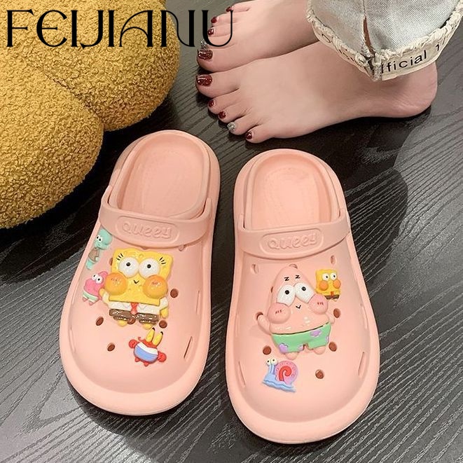 FEIJIANU dép Cross dép sandal nữ giày đi biển đáng yêu thoải mái 060303