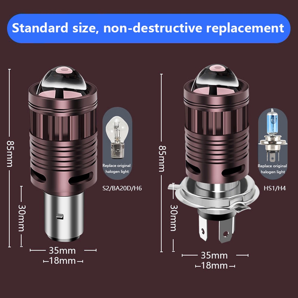 1 Đèn Pha Tích Hợp Quạt Làm Mát H4 HS1 T19 PX15D BA20D H6 HB2 20W 12V-80V Ánh Sáng Trắng / Vàng Cho Xe Mô Tô