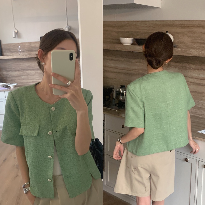 Áo Khoác Vải Tuýt Dáng Ngắn Thời Trang Cá Tính 65096