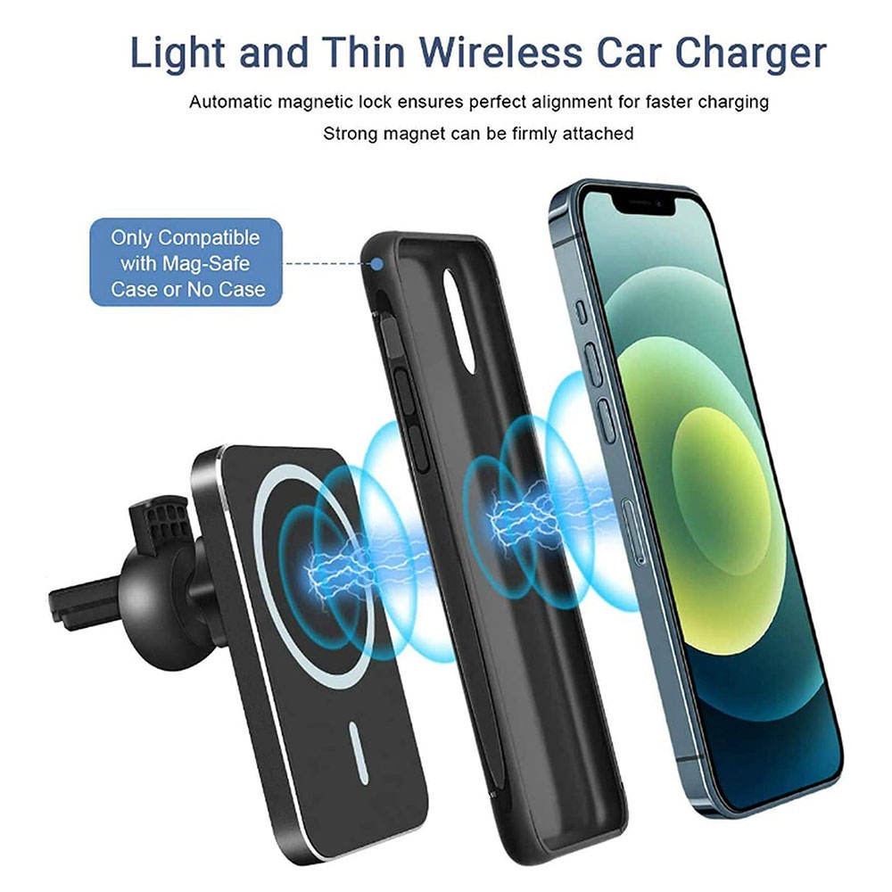 Đế Sạc Điện Thoại Không Dây 60W Kẹp Xe Hơi Cho Android Và IPhone 14 13 12 Pro Max Samsung Xiaomi Huawei