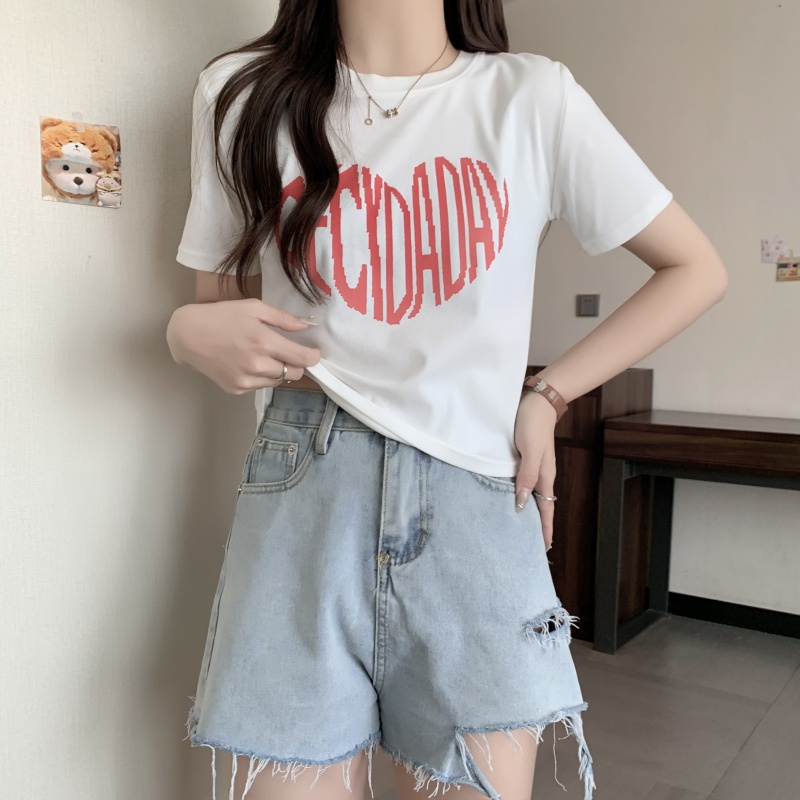 Áo Thun Cotton Nguyên Chất In Chữ Ngắn Tay Thời Trang Cá Tính 61970