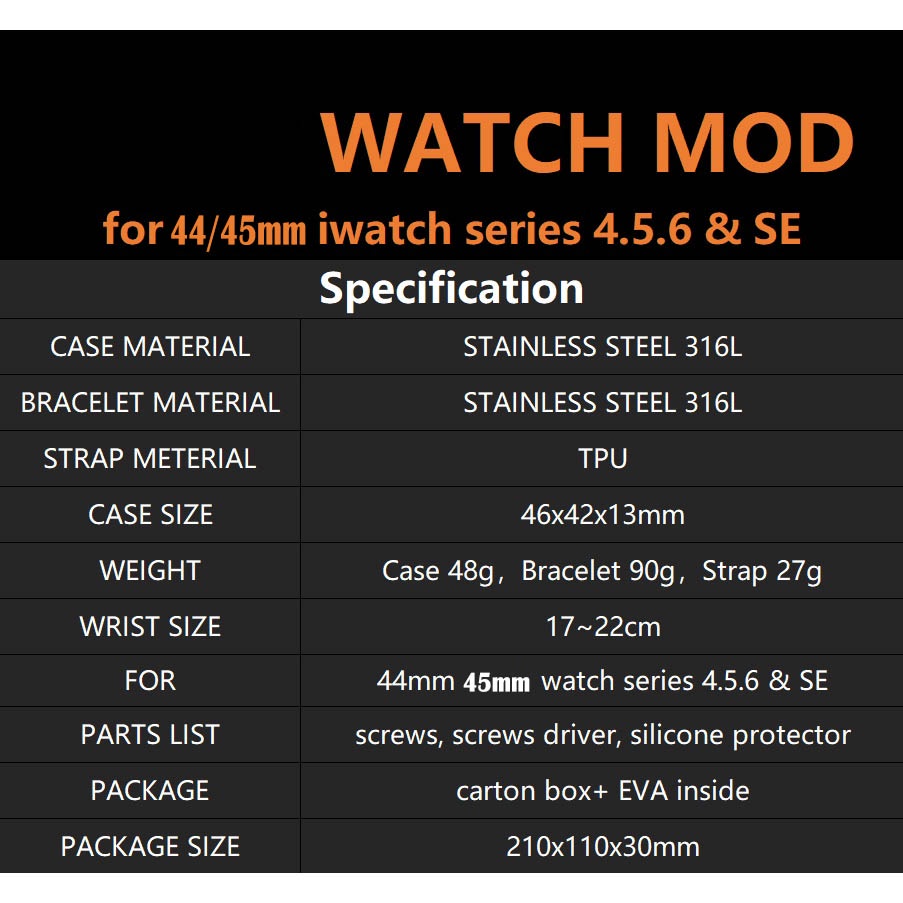 Khung Viền Kim Loại Sang Trọng Cho IWatch series 9 8 7 6 SE 5 4 45mm 44mm