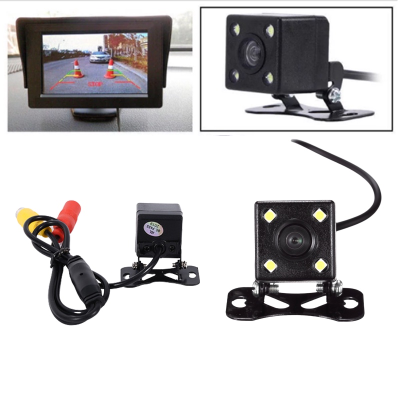 Đèn LED 4 Camera Ô Tô Màu Thật Và Tầm Nhìn Ban Đêm Tốt Vỏ Kim Loại ABS