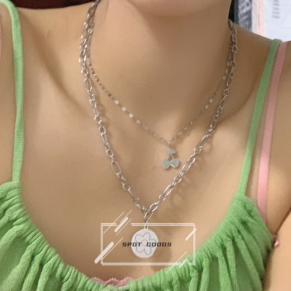 Vòng cổ Thép Titan Không Phai Màu Sang Trọng Phong Cách hip hop Instagram Cho Nữ