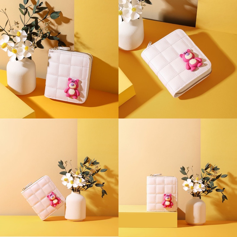 Dễ Thương Ví Da PU Mini In Họa Tiết Kẻ Ô Phong Cách Cổ Điển Xinh Xắn Cho Bé Gái