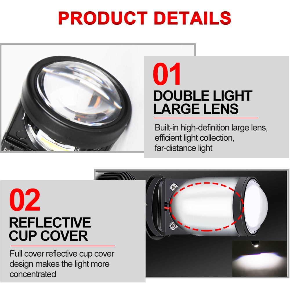 Máy chiếu led mini 360 độ không có điểm mù h4 24000lm 90w h4 6000k 20000lm đèn led h4 đèn pha xe máy ô tô