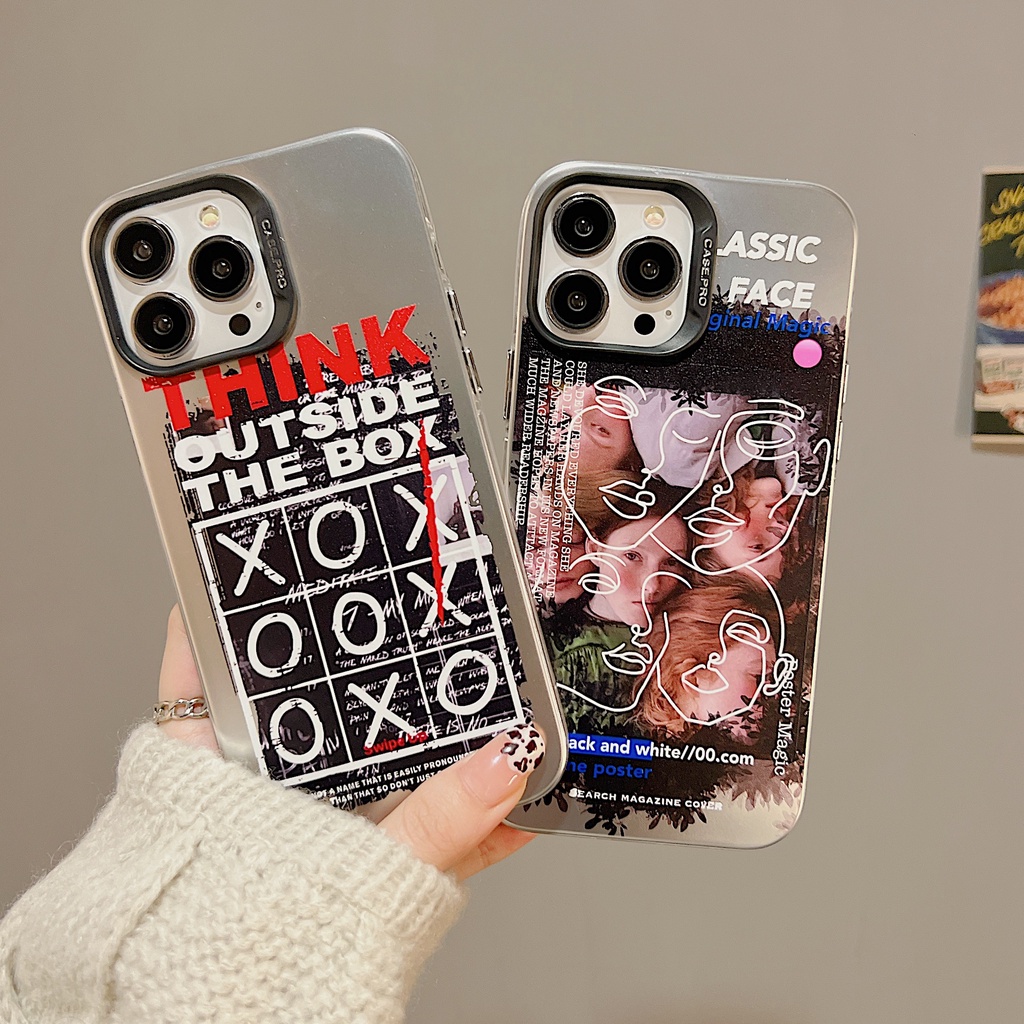 Ốp Điện Thoại TPU Mềm Họa Tiết Nhãn Hiệu Mạ Điện Màu Bạc Bảo Vệ Toàn Diện Cho iphone 13 14 12 11 pro max