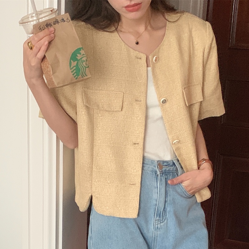 Áo Khoác Vải Tuýt Dáng Ngắn Thời Trang Cá Tính 65096