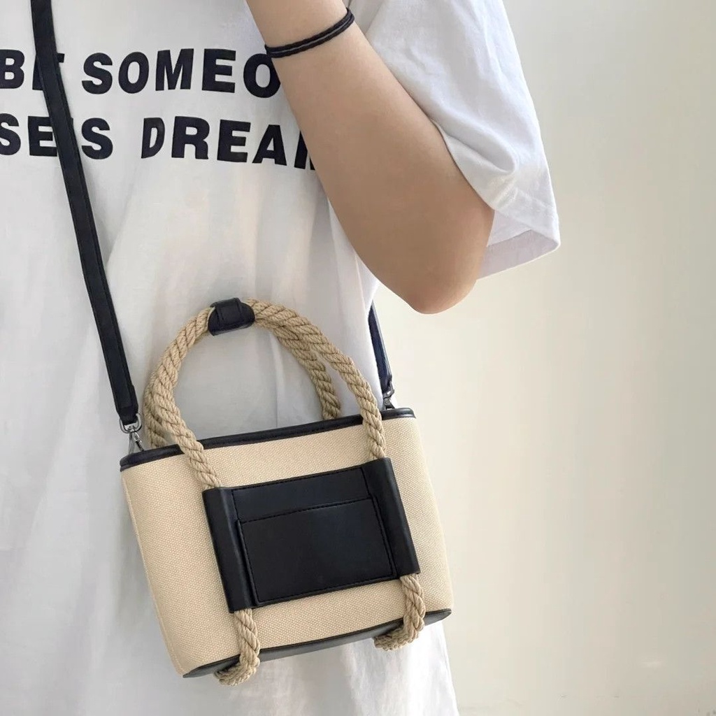 Mnefokc Mùa Hè Mini Tott Bag Túi Xách Tay Mới Túi Xách Nhỏ Túi Xô Dây Thừng Nữ