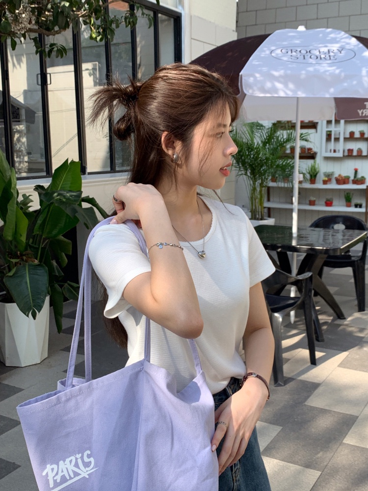 Áo Thun Cổ Tròn Tay Ngắn In Hoa Phong Cách Mới Mùa Hè 63747