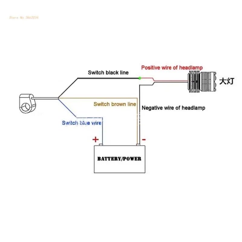 Công Tắc Đèn Pha / Đèn Sương Mù Gắn Tay Lái Xe Máy Điện Tự Khóa Chống Nước 12V 7 / 8" Dây Cáp 22mm 22mm 22mm Chất Lượng
