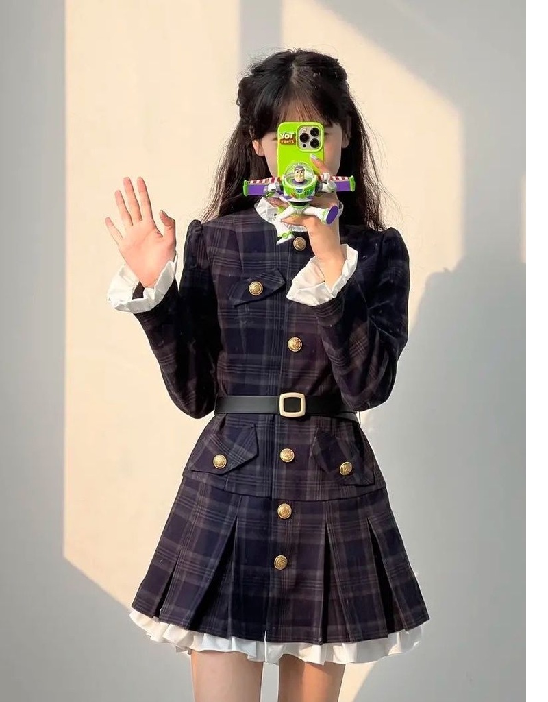 Đầm cao cấp cho nữ, Tay Áo Dài, Váy Cao Cấp, Ngọt Ngào, Váy Âu Phục Mùa Thu., size lớn