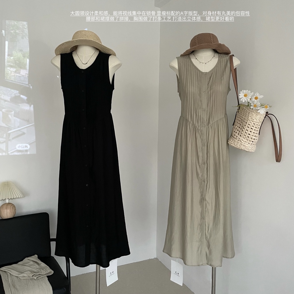 65891 Đầm Dài Xếp Ly Kiểu Mới Mùa Hè