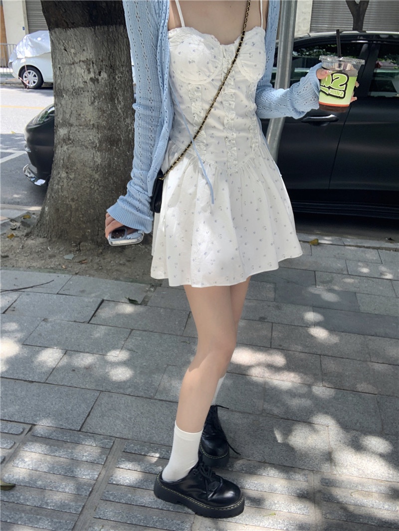 Đầm Hoa Hai Dây Dệt Kim Thời Trang Hàn Quốc Sành Điệu 66431
